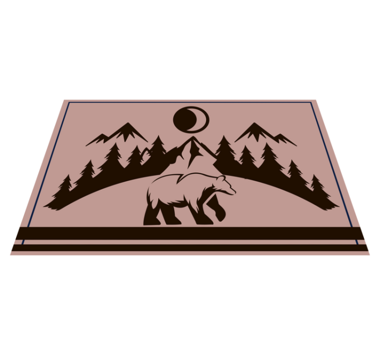 Mantel individual personalizable silueta de oso - TenVinilo