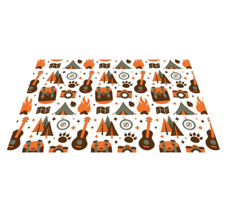 Mantel individual infantil elementos de aventura camping - TenVinilo