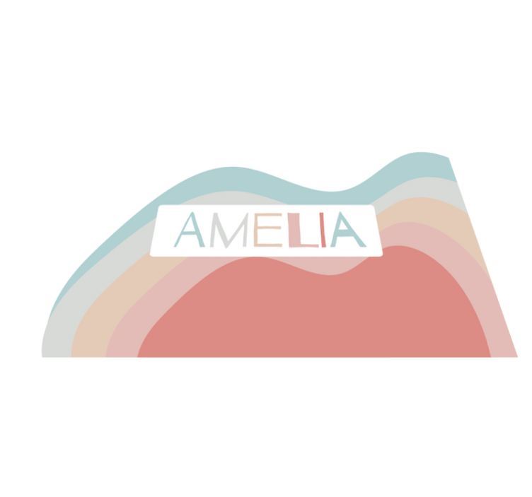 Mantel individual personalizable nombre colorido - TenVinilo