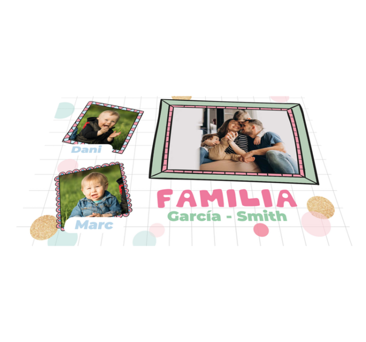 Mantel individual personalizable marco de familia con nombres - TenVinilo