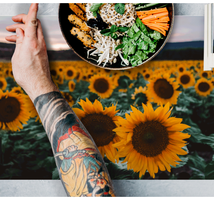 Mantel individual elegante Campo de girasoles - TenVinilo