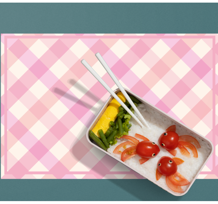 Mantel individual original Patrón de cuadros rosa - TenVinilo