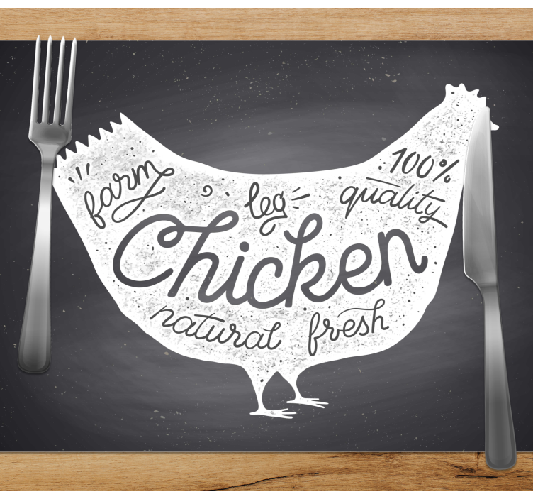 Mantel individual original Pizarra de pollo vintage - TenVinilo