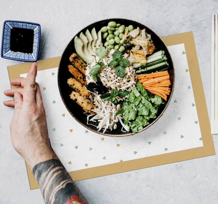 Mantel individual original Triángulos minimalistas - TenVinilo