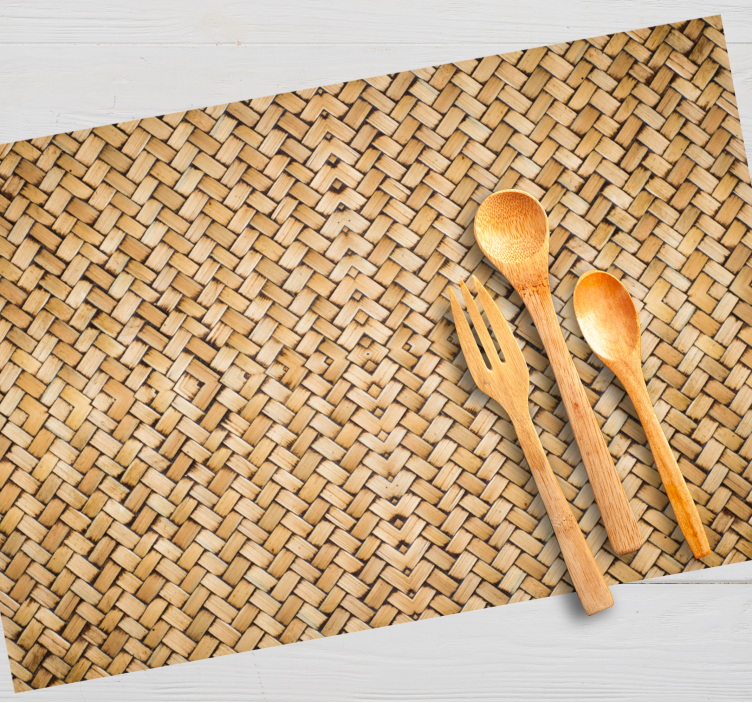 Mantel individual patrón Efecto de tejido de bambú - TenVinilo