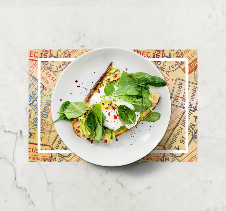 Mantel individual vintage sellos de viajes - TenVinilo