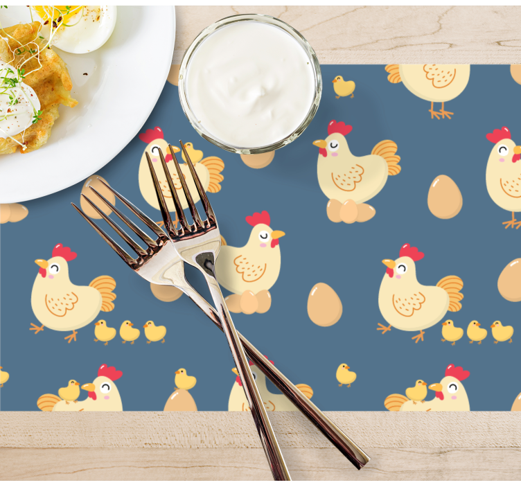 Manteles individuales de vinilo para mamás y pollitos - TenVinilo