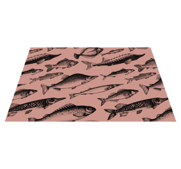 Individual de mesa vintage peces tonos cálidos - TenVinilo