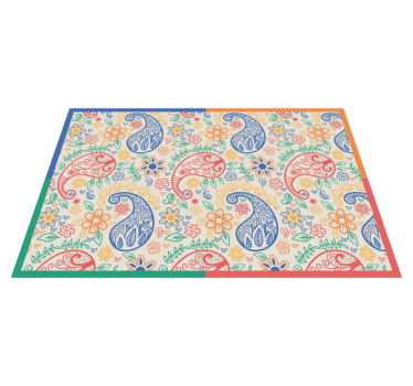 Mantel individual patrón estampado paisley colorido - TenVinilo