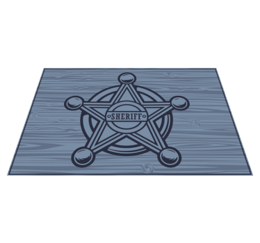 Mantel individual personalizable emblema de estrella sheriff - TenVinilo