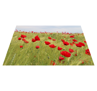 Individual mesa moderno Rosas rojas en un campo verde - TenVinilo