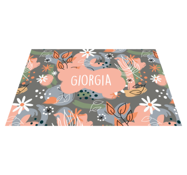 Individual mesa personalizable Diseño floral colorido - TenVinilo