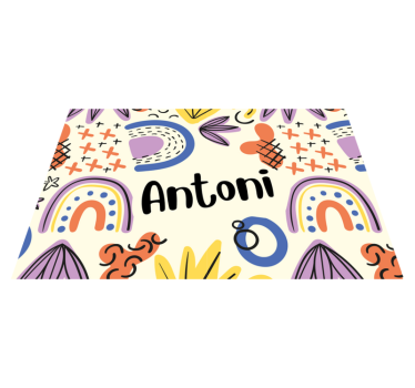 Mantel individual infantil patrones de nombres coloridos - TenVinilo