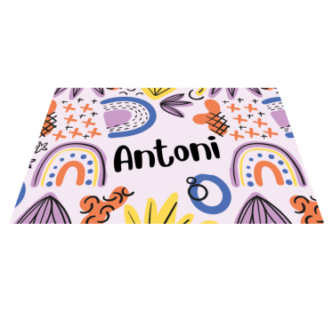 Mantel individual infantil patrones de arcoíris coloridos - TenVinilo