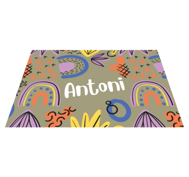 Mantel individual personalizable diseño de nombre colorido - TenVinilo