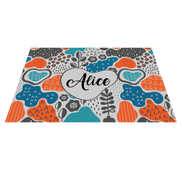 Mantel individual personalizable diseño de nombre juguetón - TenVinilo