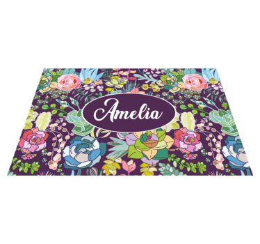 Mantel individual personalizable arte floral personalizado - TenVinilo