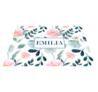 Mantel individual personalizable floral personalizado - TenVinilo