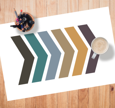 Mantel individual patrón bloques de color chevron - TenVinilo