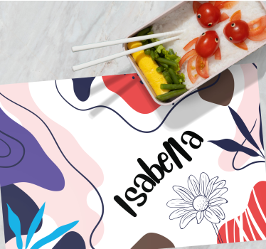 Mantel individual personalizable floral abstracto colorido - TenVinilo
