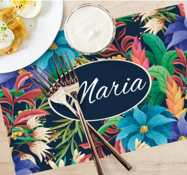 Mantel individual personalizable platter floral - TenVinilo