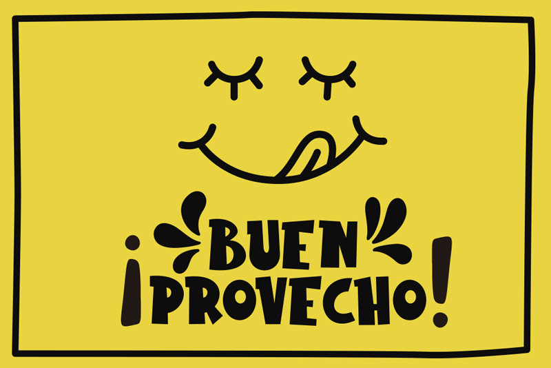 Manteles individuales frase buen provecho - TenVinilo