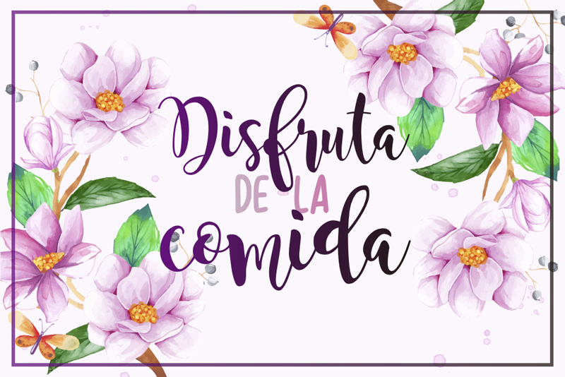 Mantel individual frase disfruta de la comida - TenVinilo