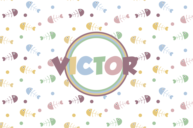 Mantel individual infantil concepto de peces alegres - TenVinilo