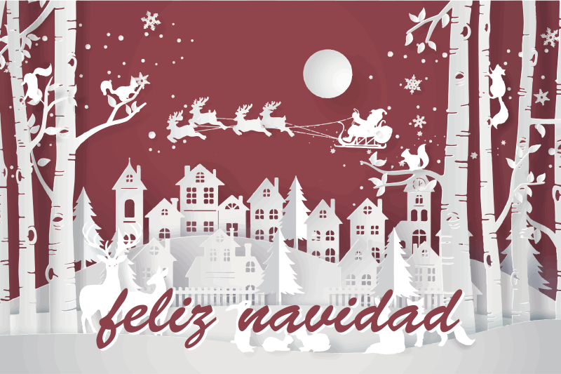 Mantel individual navidad con paisaje típico  - TenVinilo