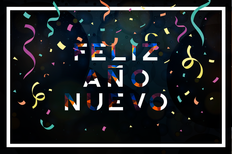 Mantel individual colores feliz año nuevo - TenVinilo