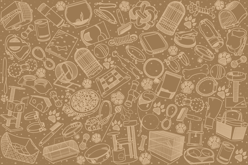 Mantel individual patrón elementos de cocina intrincados - TenVinilo