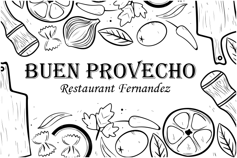 Individual mesa restaurante frase buen provecho - TenVinilo