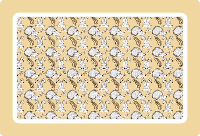 Mantel individual puercoespines y conejos - TenVinilo