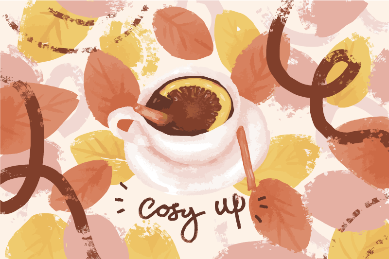 Mantel individual chocolate con naranja - TenVinilo