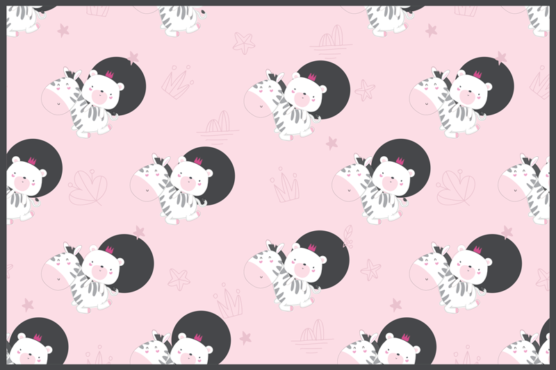 Mantel individual infantil cebra bebé y oso - TenVinilo