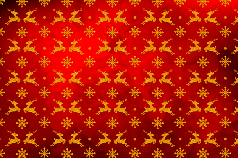 Mantel individual navideño patrón de renos rojos - TenVinilo