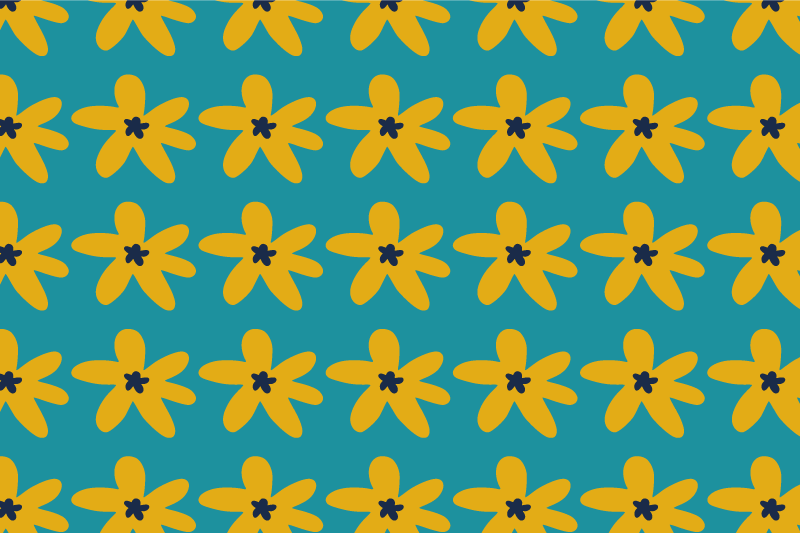 Mantel individual moderno patrón floral vibrante - TenVinilo