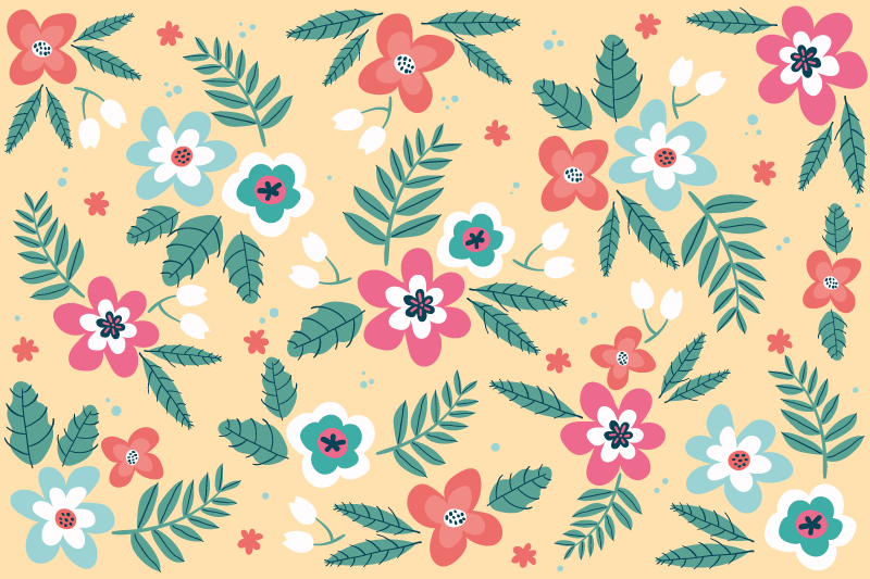 Mantel individual original diseño floral - TenVinilo