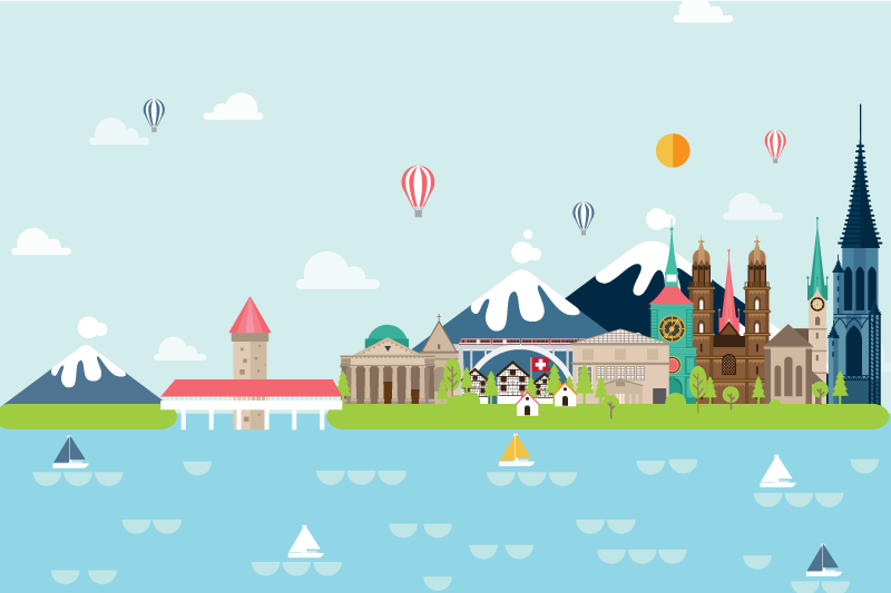 Mantel individual original paisaje urbano colorido - TenVinilo