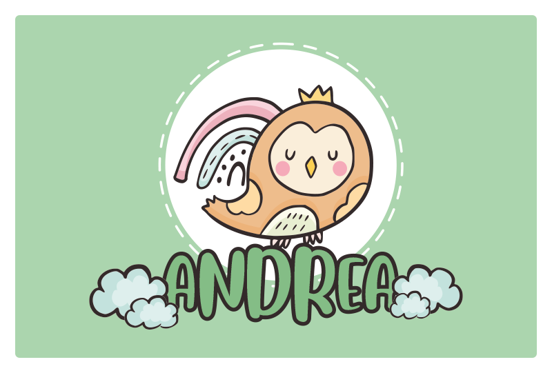 Mantel individual infantil personaje búho tierno - TenVinilo