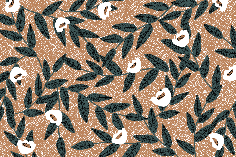 Mantel individual patrón cobertura de hojas - TenVinilo