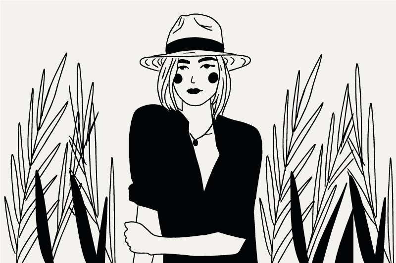 Mantel individual original ilustración de mujer elegante - TenVinilo