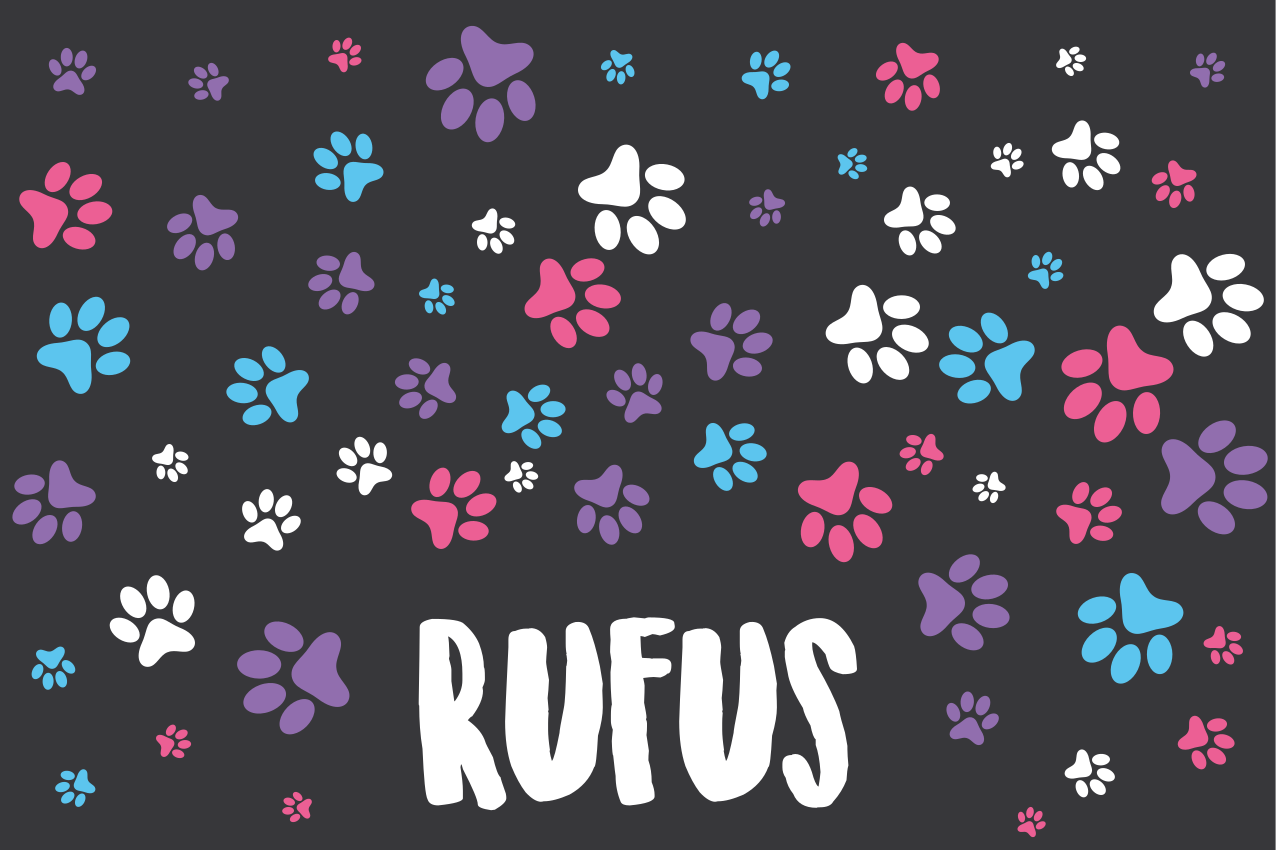 Mantel individual infantil huellitas coloridas - TenVinilo