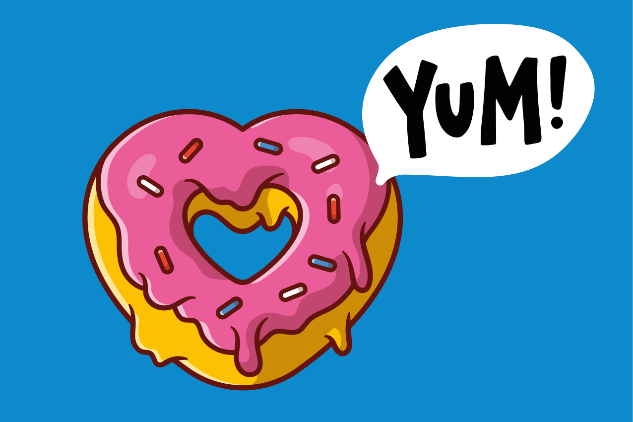 Mantel individual infantil golosina en forma de corazón - TenVinilo