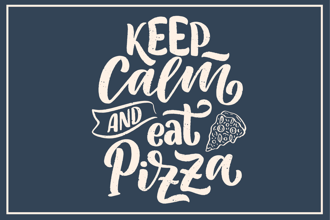 Mantel individual frases calma pizza - TenVinilo