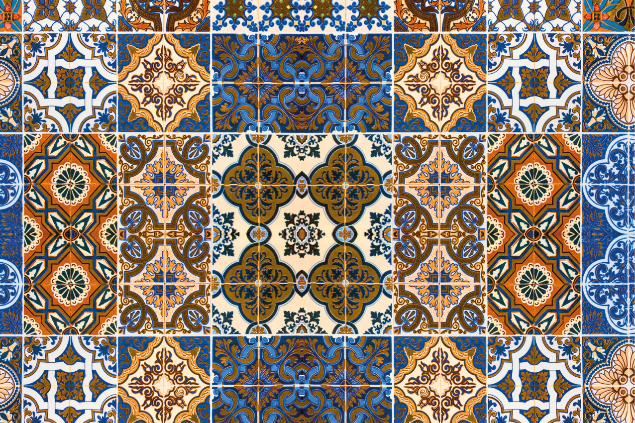 Mantel individual patrón azulejos intrincados - TenVinilo