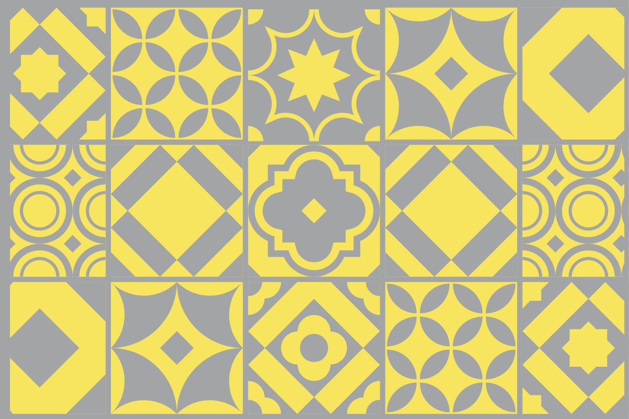Mantel individual patrón azulejos de motivo geométrico - TenVinilo