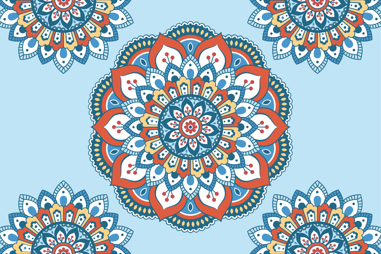 Mantel individual original motivo mandala vibrante - TenVinilo
