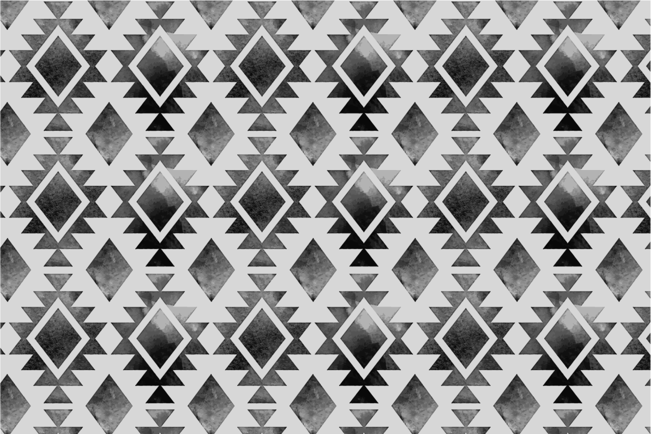 Mantel individual patrón geométrico monocromo - TenVinilo