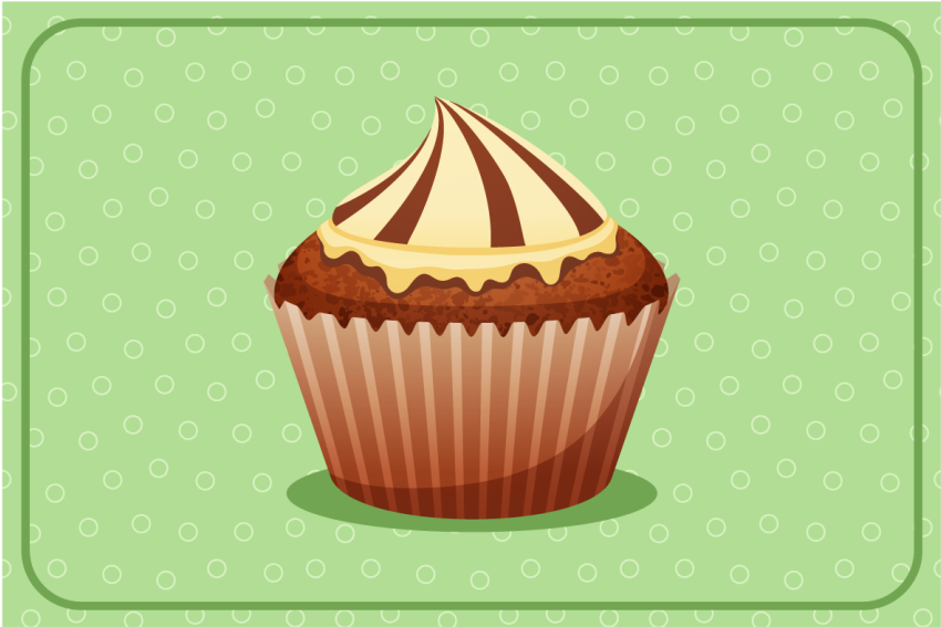 Mantel individual original gráfico de cupcake - TenVinilo